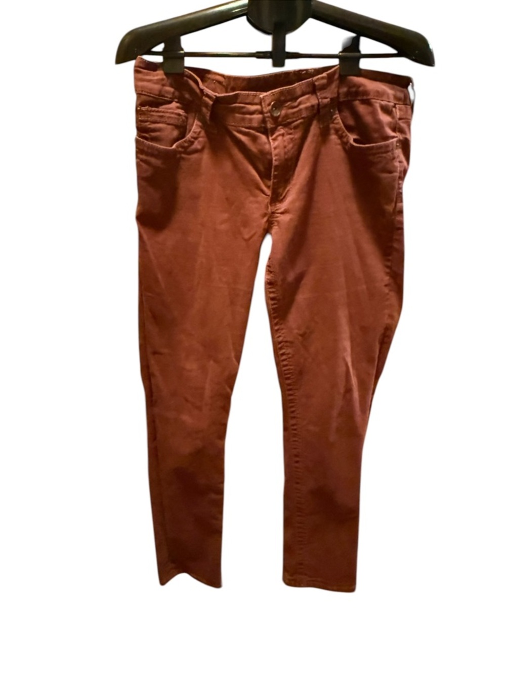Seven7 Women's Straight Leg skinny Jeans in Rust Brown Red Size 14 98% Cotton